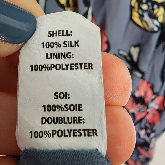 Ramy Brook 100% Silk Blue Floral Midi Dress Halter Tie Tassel Top Designer Dress - Picture 7 of 11